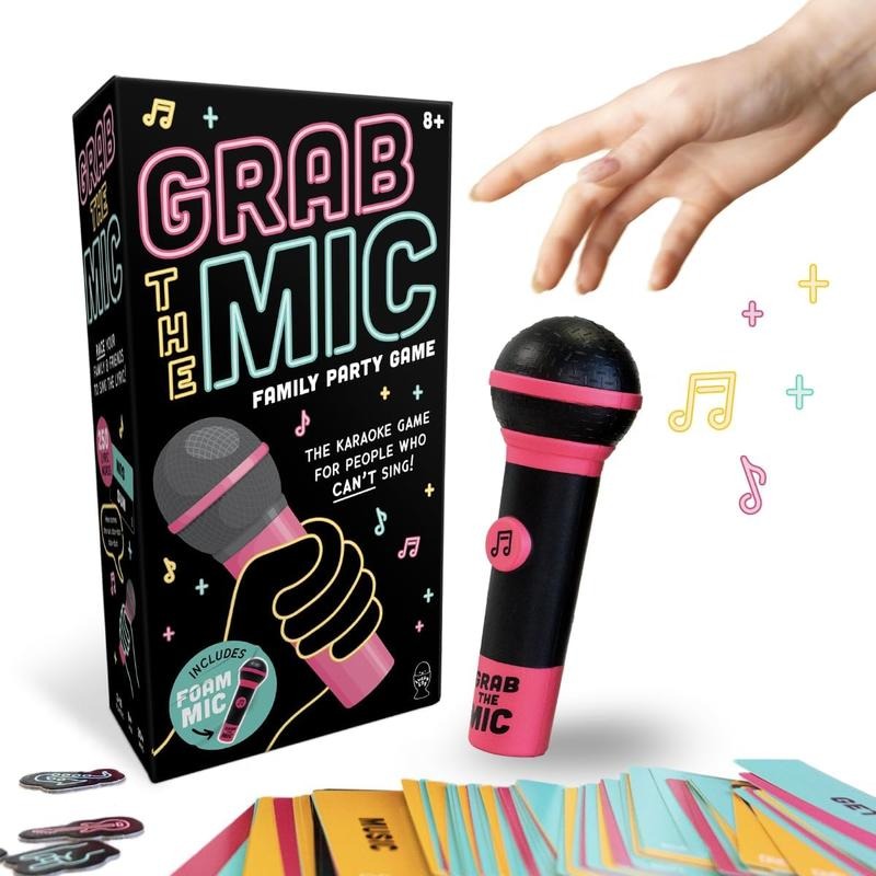 Grab The Mic - The Party Game For People Who Can't Sing! board