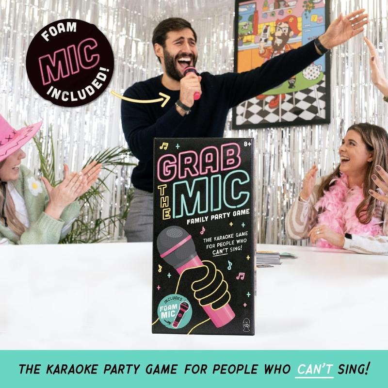Grab The Mic - The Party Game For People Who Can't Sing! board